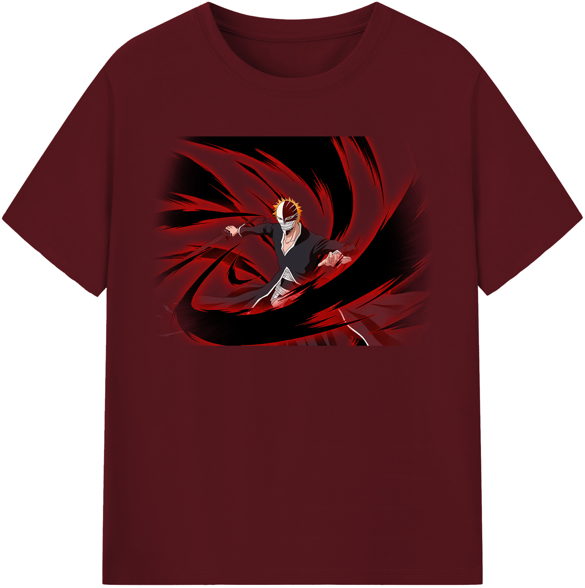 （画像用） ブリーチ 黒崎一護（くろさき いちご）BLEACH Kurosaki Ichigo 綿100％半袖Tシャツ（フロントプリント）